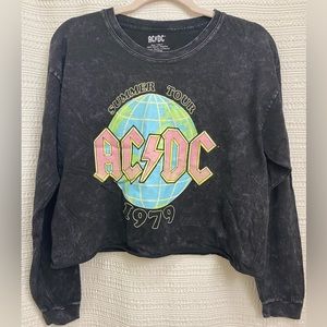 AC/DC Cropped Long Sleeve Top